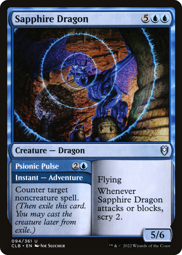 Sapphire Dragon // Psionic Pulse [Commander Legends: Battle for Baldur's Gate] Foil
