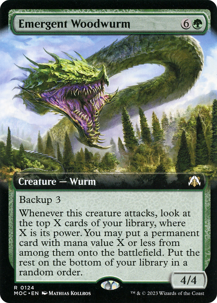 Emergent Woodwurm (124) [March of the Machine Commander] : (Extended Art) Foil