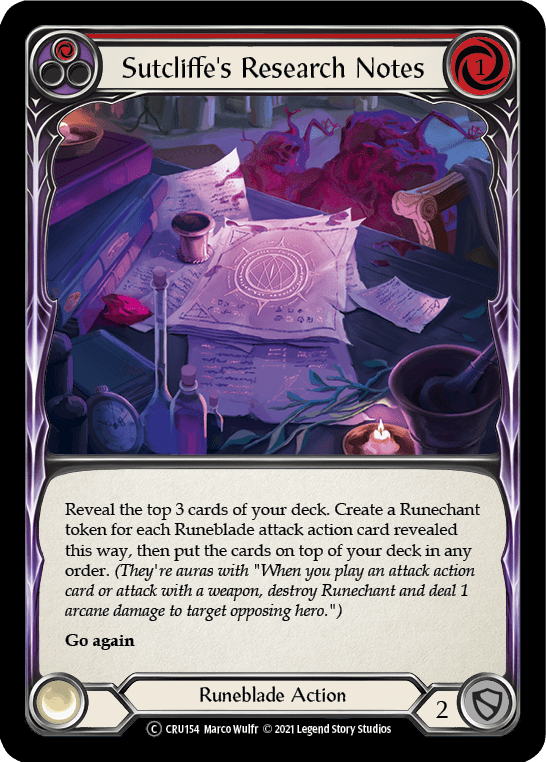 Sutcliffe's Research Notes (Red) [U-CRU154] (Crucible of War Unlimited)  Unlimited Rainbow Foil
