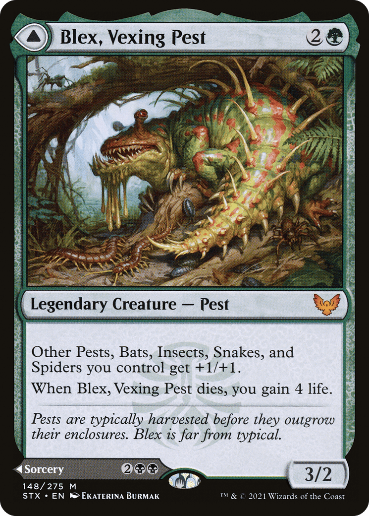 Blex, Vexing Pest // Search for Blex [Strixhaven: School of Mages] Foil