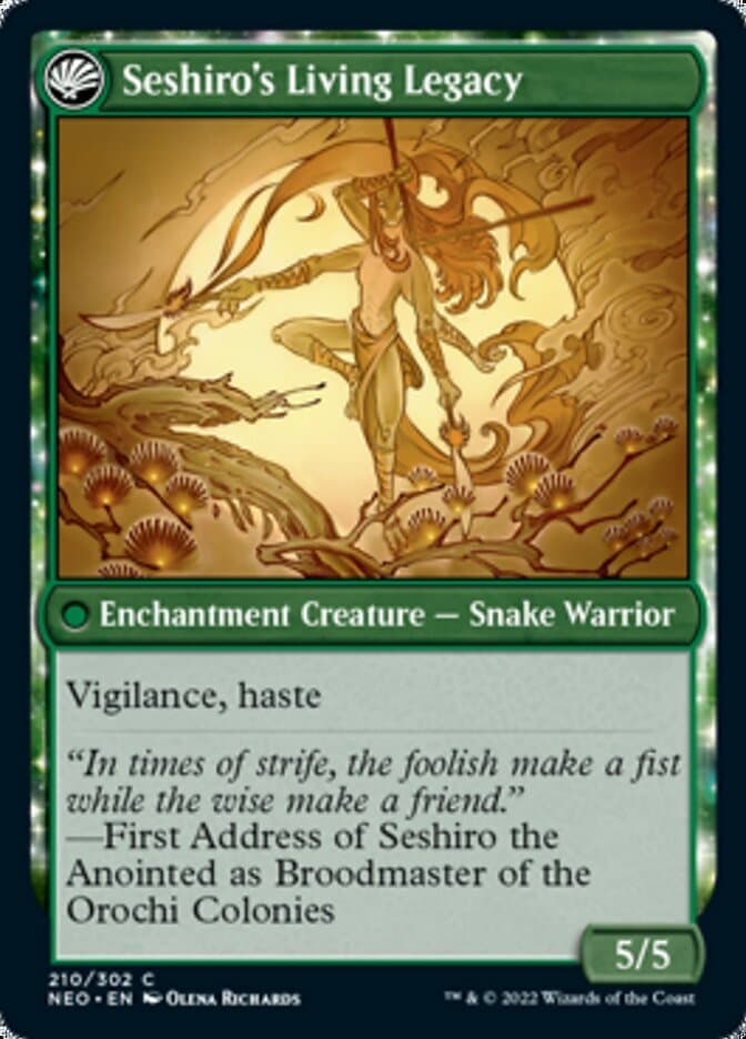 Tales of Master Seshiro // Seshiro's Living Legacy [Kamigawa: Neon Dynasty] Foil