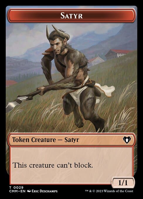 Clue // Satyr Double-Sided Token [Commander Masters Tokens] Foil