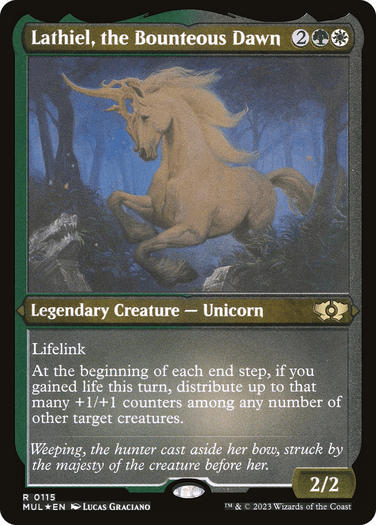 Lathiel, the Bounteous Dawn (Foil Etched) |  Foil (115) [Multiverse Legends]