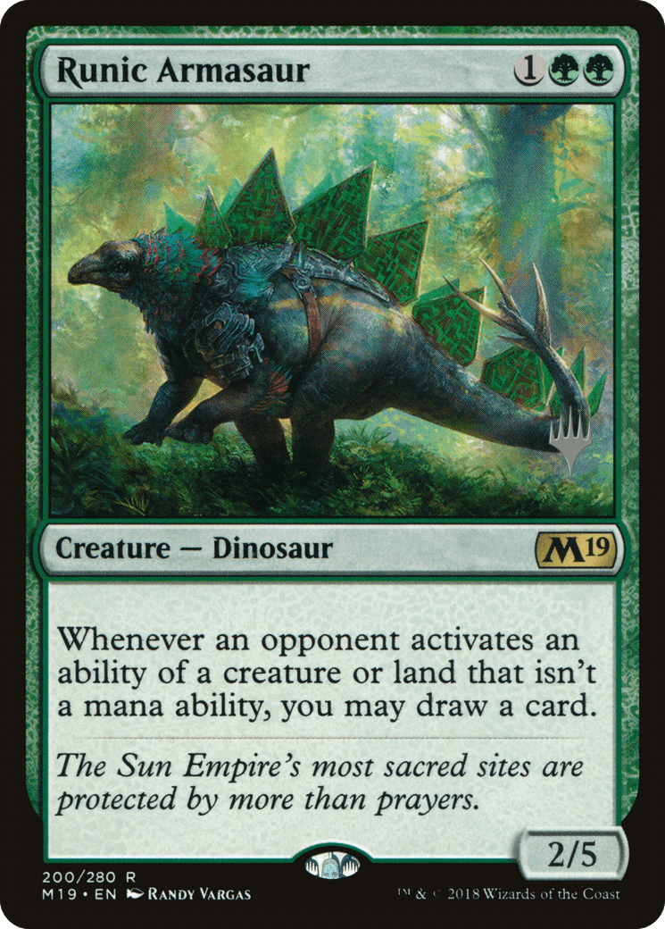 Runic Armasaur (Promo Pack) [Core Set 2019 Promos] Foil