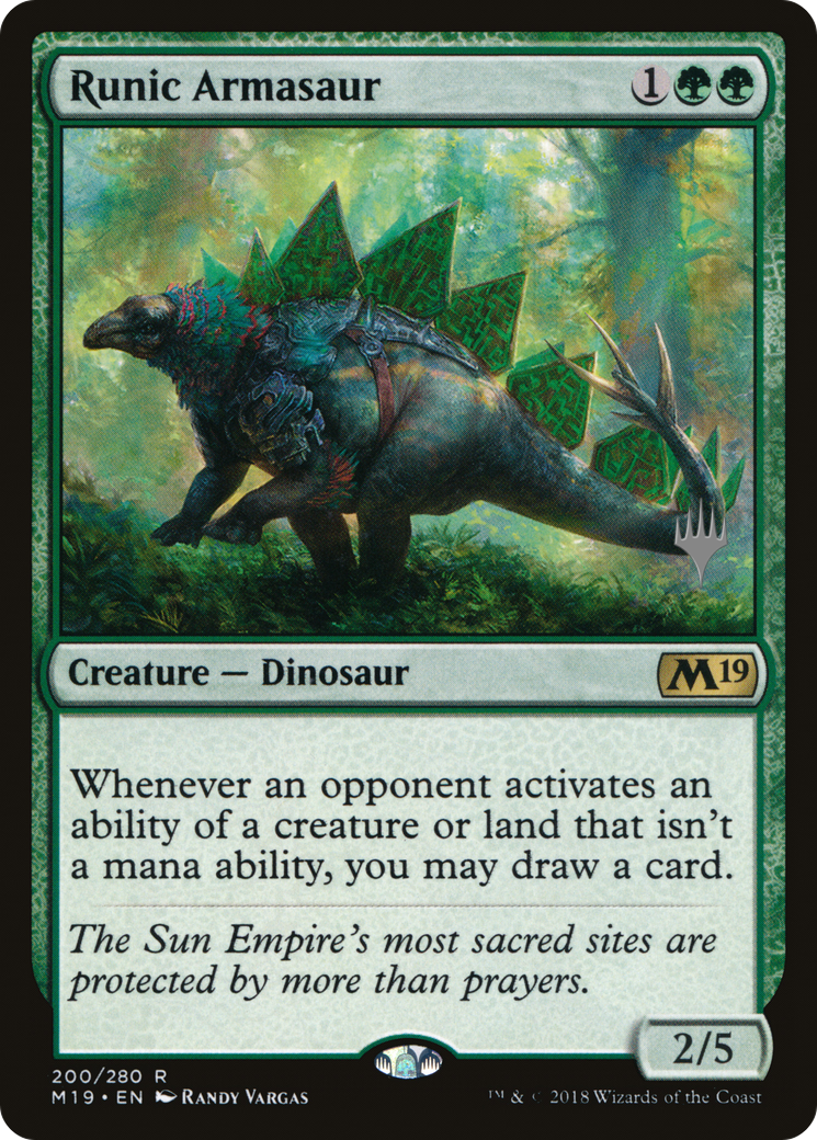 Runic Armasaur (Promo Pack) [Core Set 2019 Promos] Foil