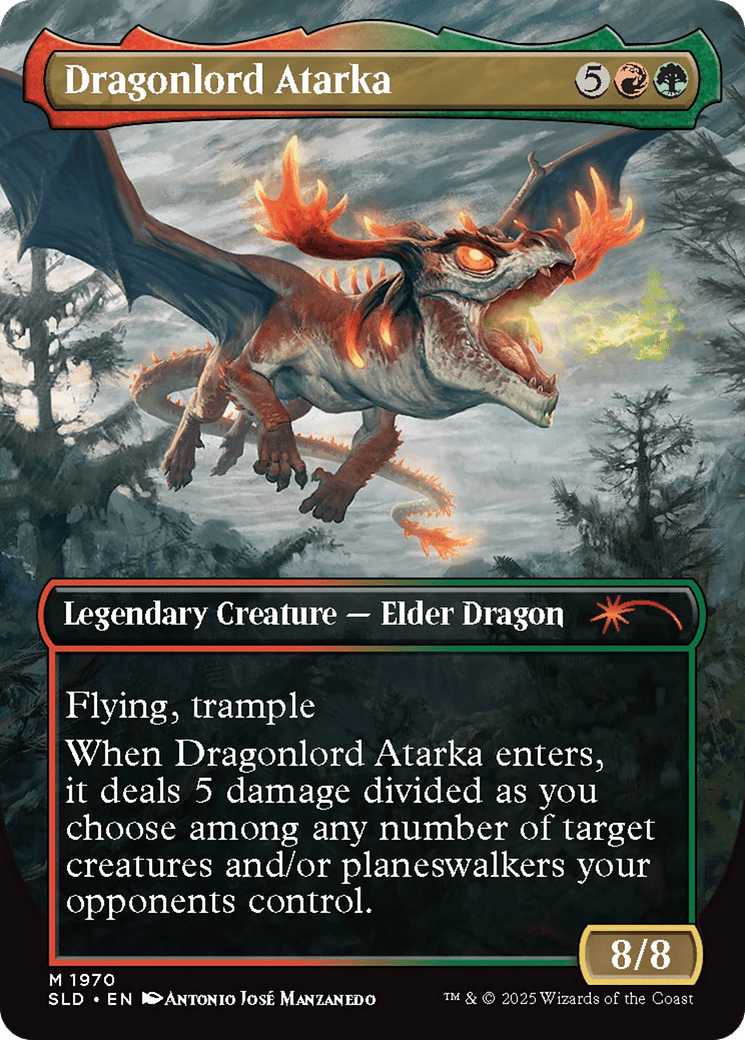 Dragonlord Atarka // Dragonlord Atarka (1970) [Secret Lair Drop]  (Borderless) Foil