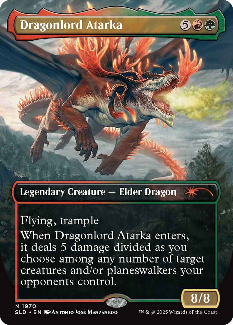 Dragonlord Atarka // Dragonlord Atarka (1970) [Secret Lair Drop]  (Borderless) Foil