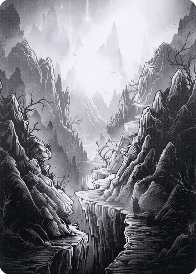 Mountain // Mountain (AMID-079) - Midnight Hunt Art Series (Borderless) Foil