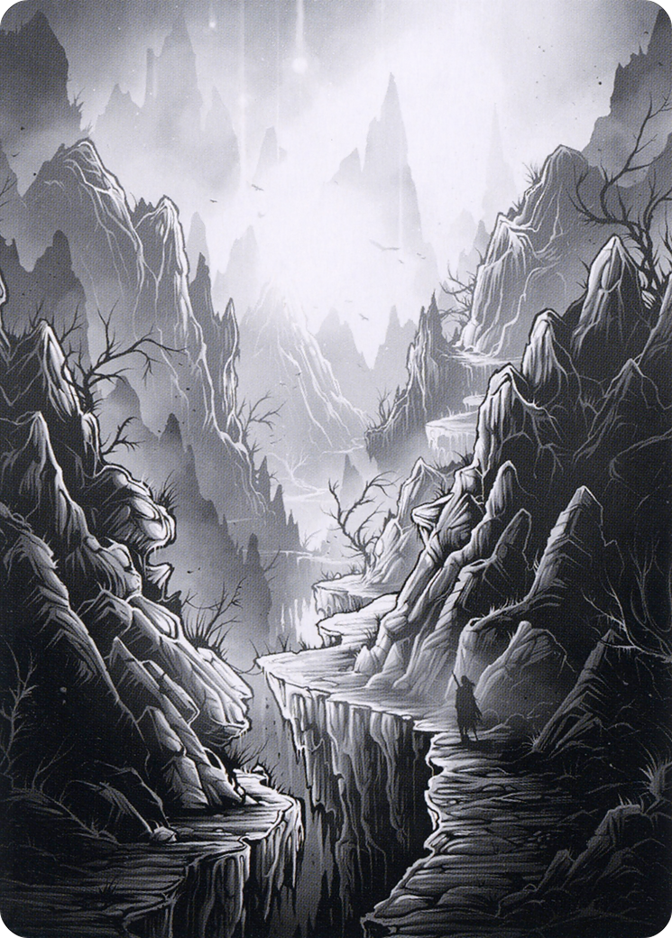 Mountain // Mountain (AMID-079) - Midnight Hunt Art Series (Borderless) Foil
