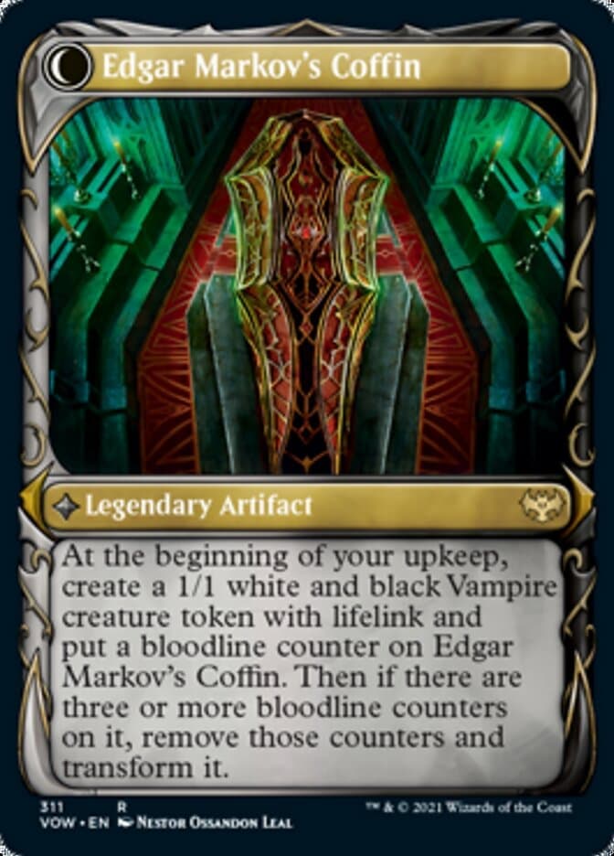 Edgar, Charmed Groom // Edgar Markov's Coffin (Showcase Fang Frame) [Innistrad: Crimson Vow] Foil