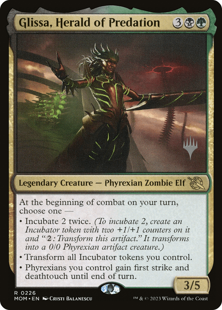 Glissa, Herald of Predation (Promo Pack) [March of the Machine Promos] Foil