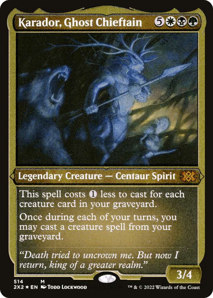 Karador, Ghost Chieftain (Foil Etched) |  Foil (514) [Double Masters 2022]