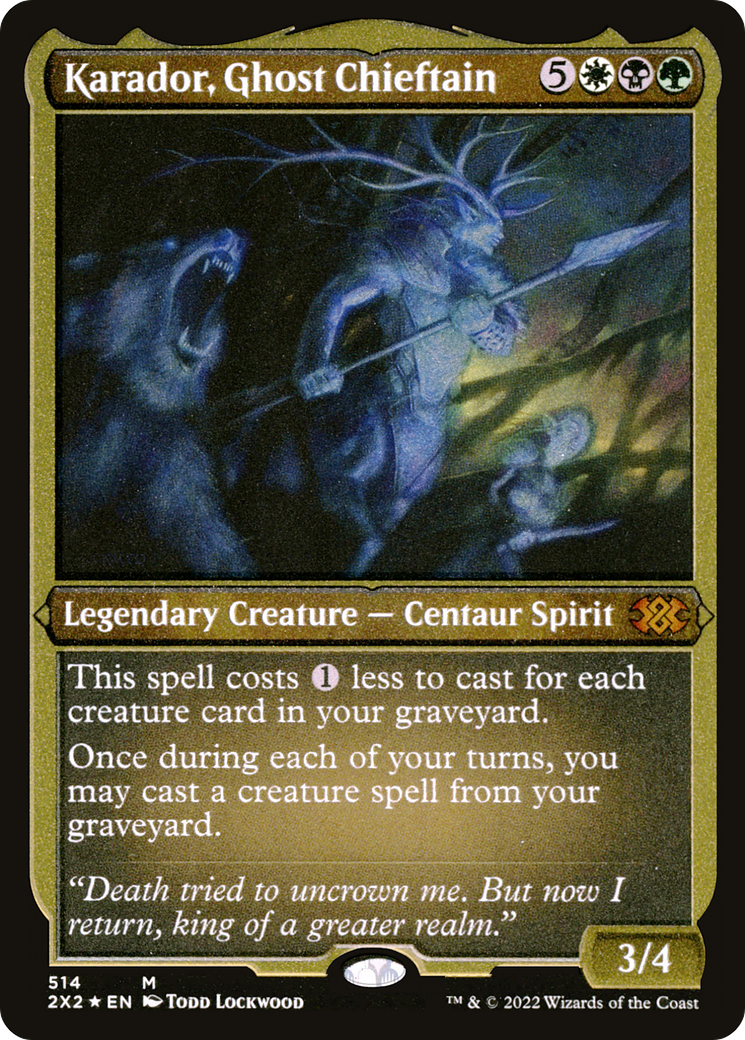 Karador, Ghost Chieftain (Foil Etched) |  Foil (514) [Double Masters 2022]