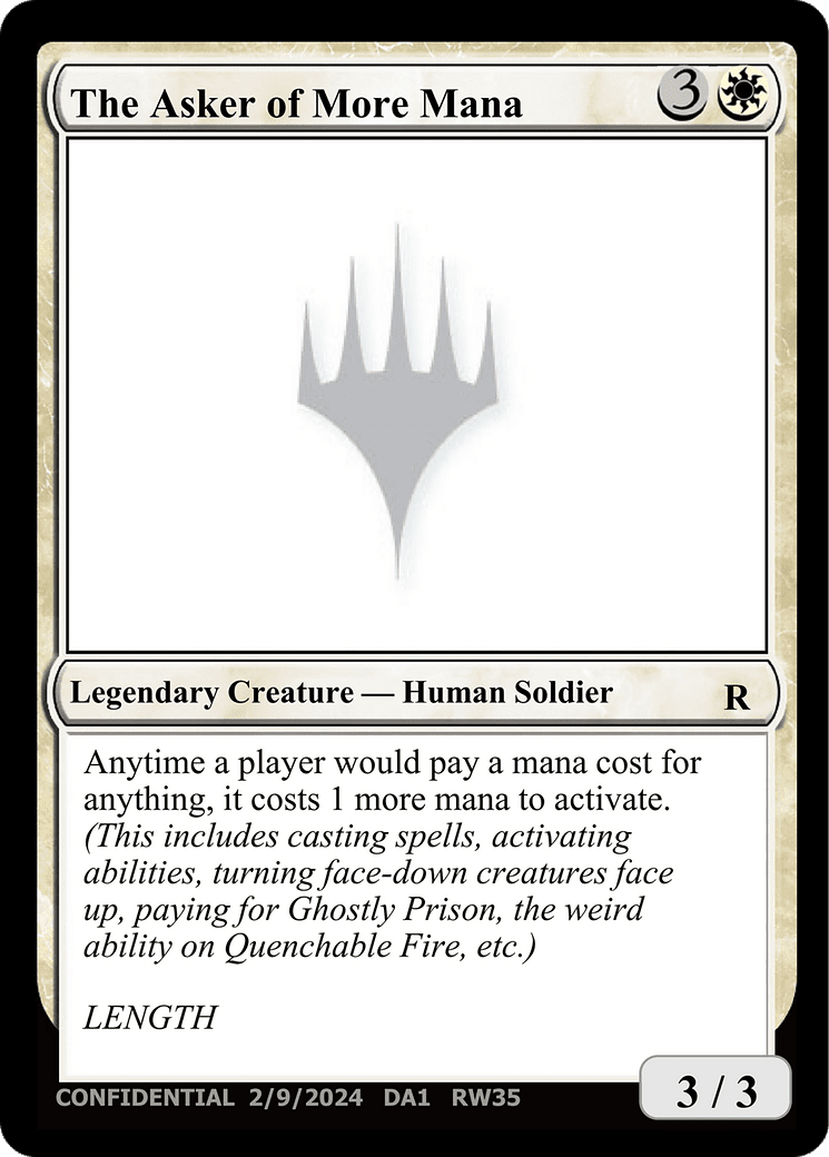 The Asker of More Mana (DA1-RW35) - Unknown Event