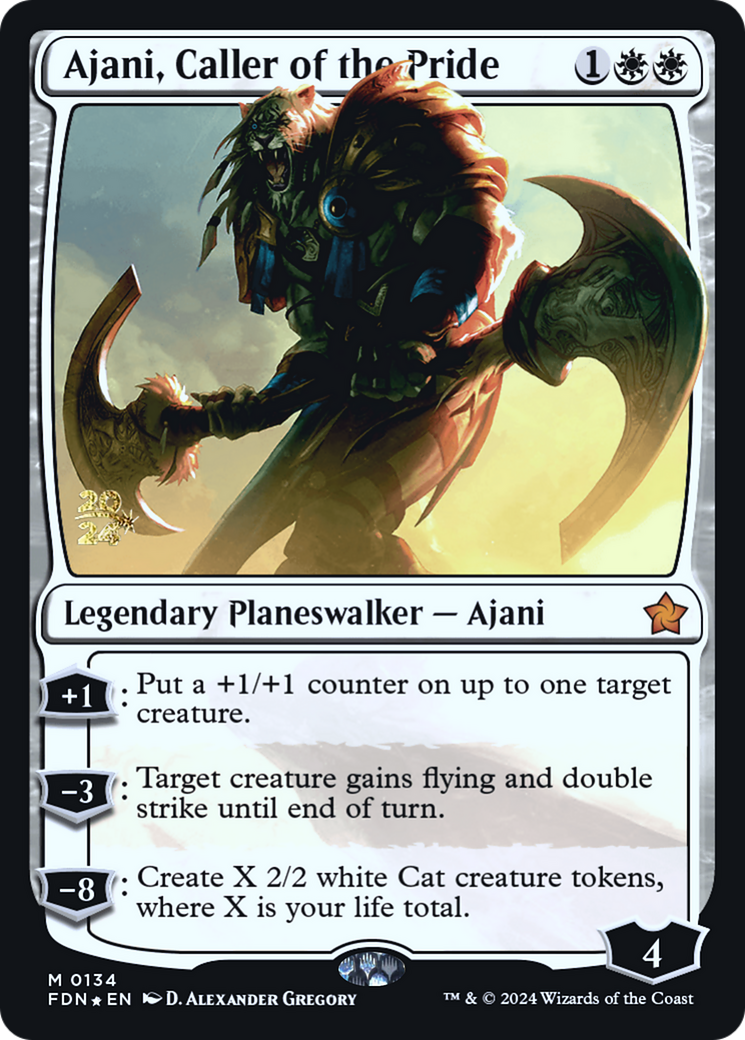 Ajani, Caller of the Pride (134) [Prerelease Cards]  Foil