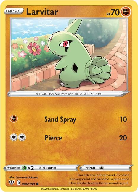 Larvitar 086/189 (SWSH03: Darkness Ablaze) 