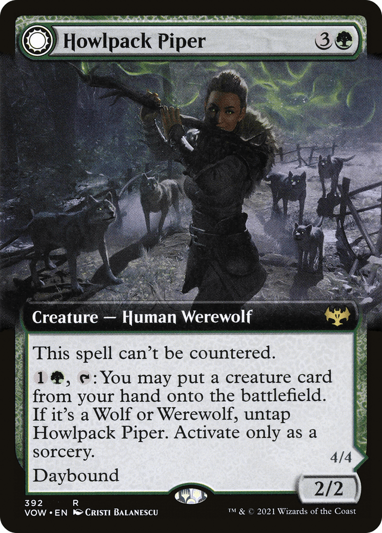 Howlpack Piper // Wildsong Howler (Extended Art) [Innistrad: Crimson Vow] Foil