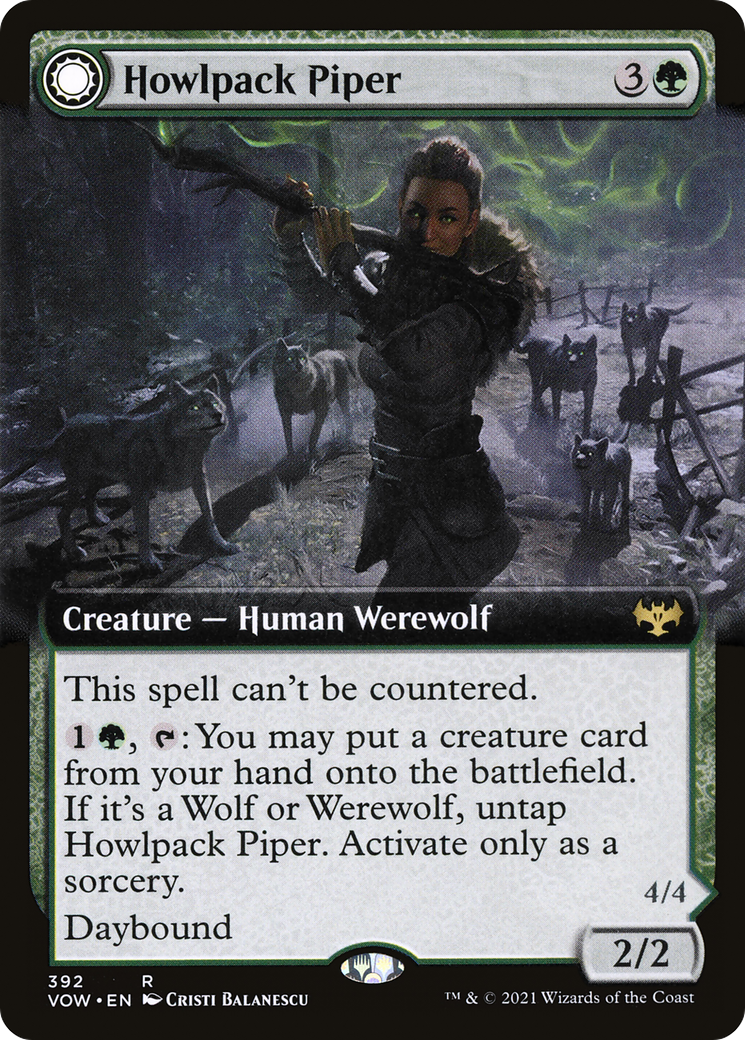 Howlpack Piper // Wildsong Howler (Extended Art) [Innistrad: Crimson Vow] Foil