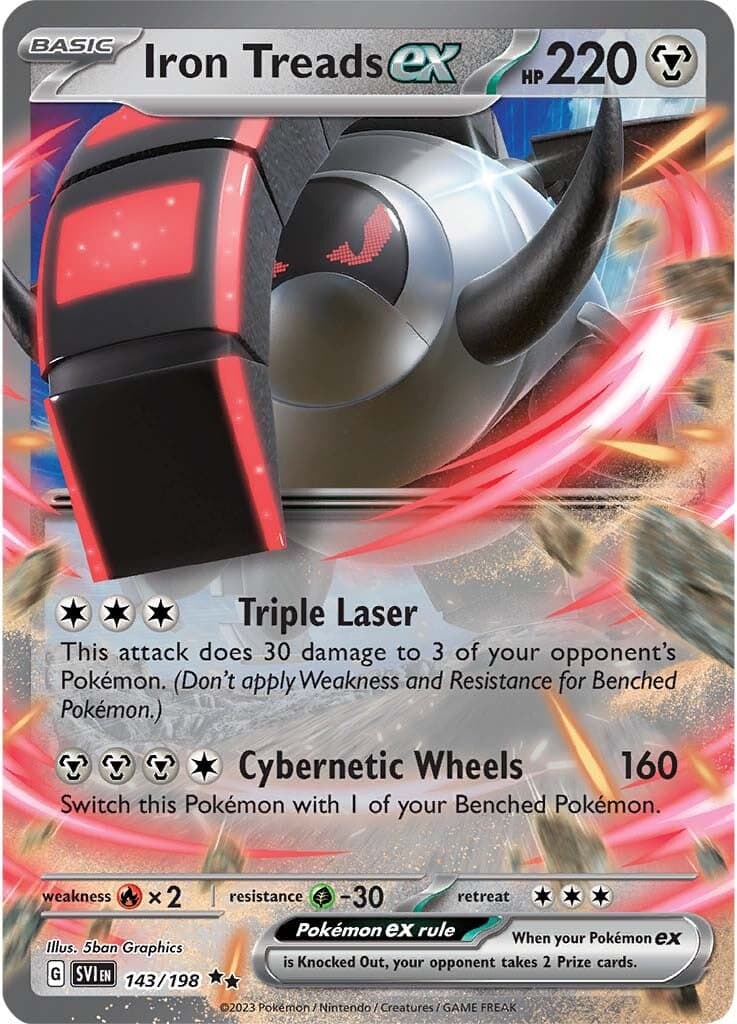 Iron Treads ex 143/198 - SV01 Scarlet & Violet Base Set Holofoil