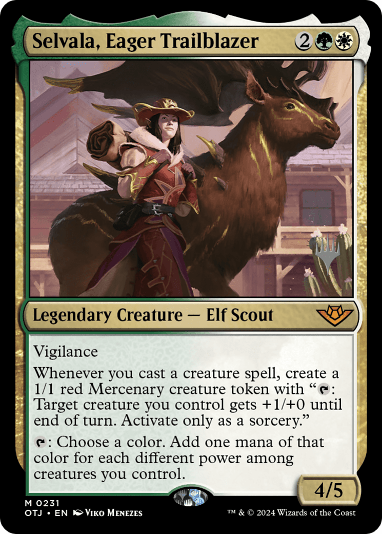 Selvala, Eager Trailblazer (Promo Pack) [Outlaws of Thunder Junction Promos] Foil