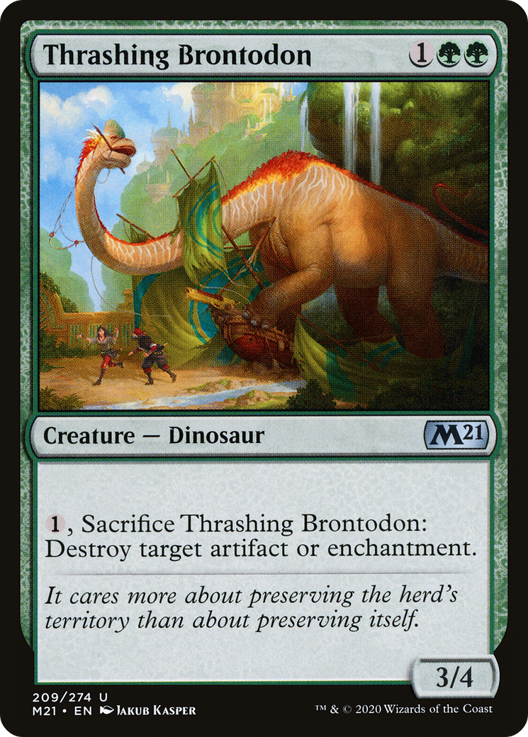 Thrashing Brontodon [Core Set 2021] Foil