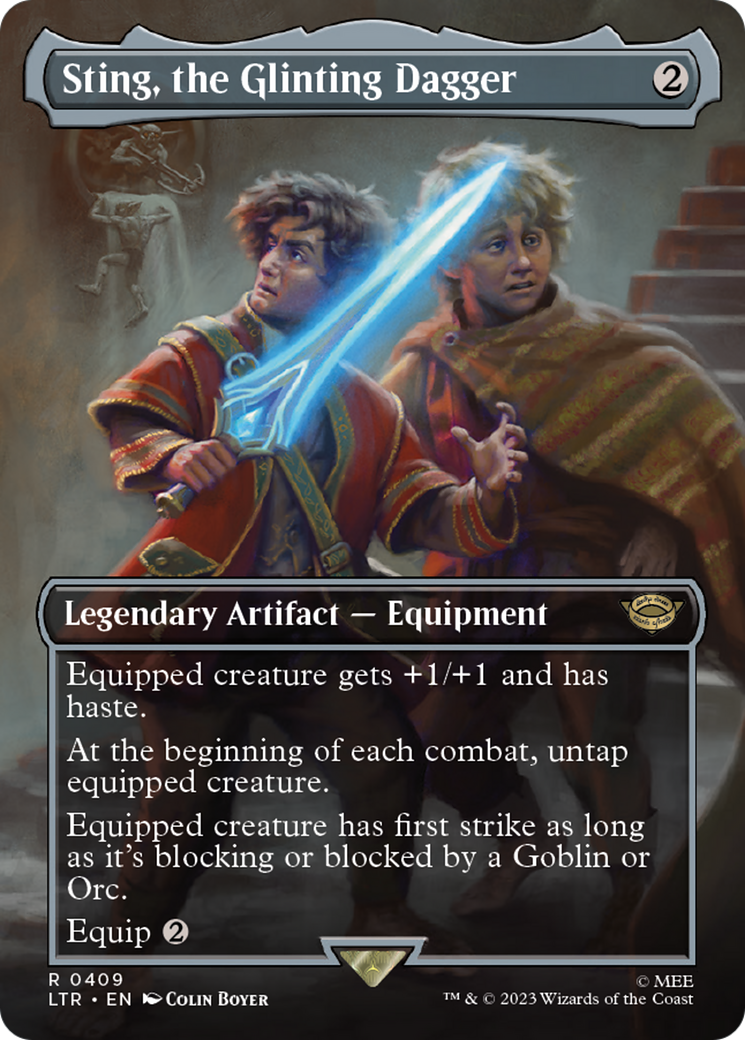 Sting, the Glinting Dagger (Borderless Alternate Art) [The Lord of the Rings: Tales of Middle-Earth] Foil