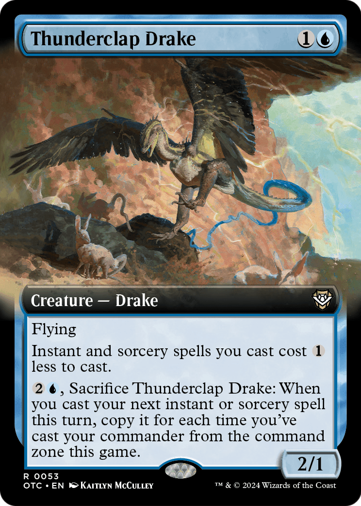 Thunderclap Drake (Extended Art) [Outlaws of Thunder Junction Commander] Foil