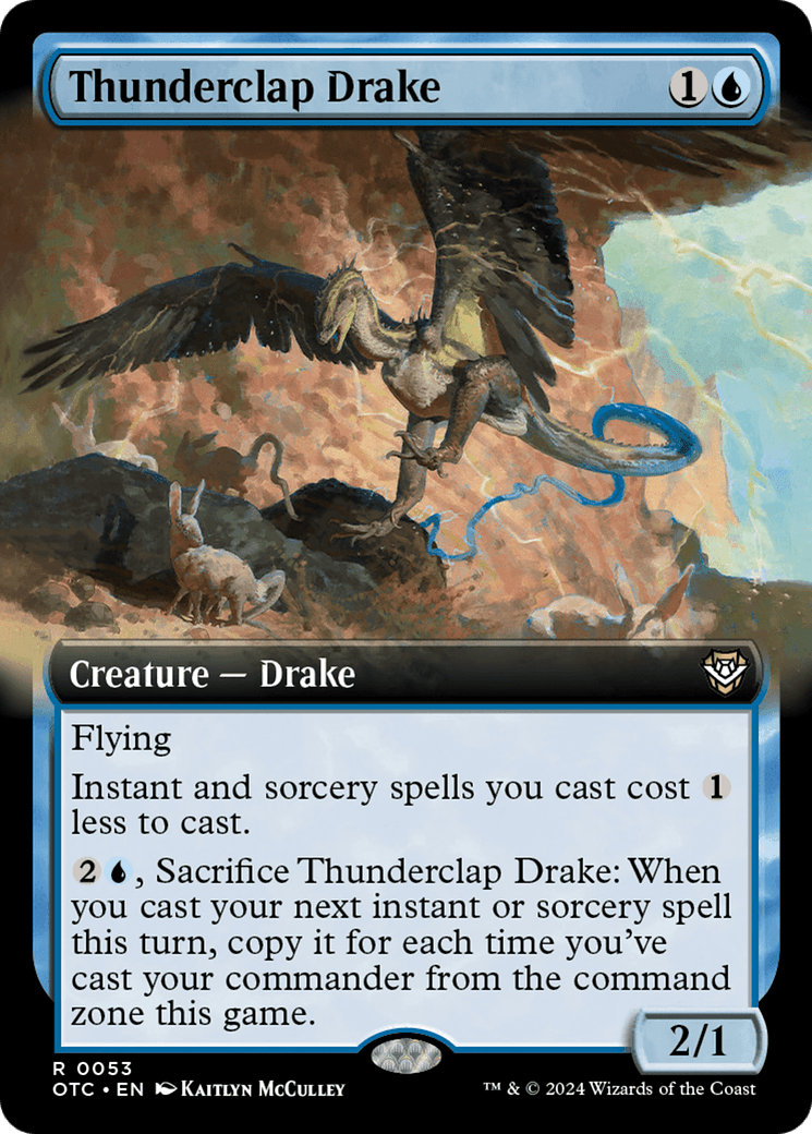 Thunderclap Drake (Extended Art) [Outlaws of Thunder Junction Commander] Foil