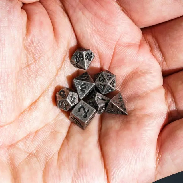 RPG Dice Set | Metal | Super Small Bullet | Silver