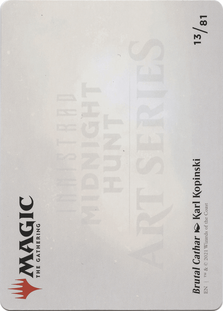 Brutal Cathar // Brutal Cathar (AMID-013) - Midnight Hunt Art Series (Borderless) Foil