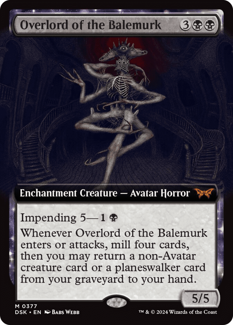 Overlord of the Balemurk (Extended Art) [Duskmourn: House of Horror] Foil