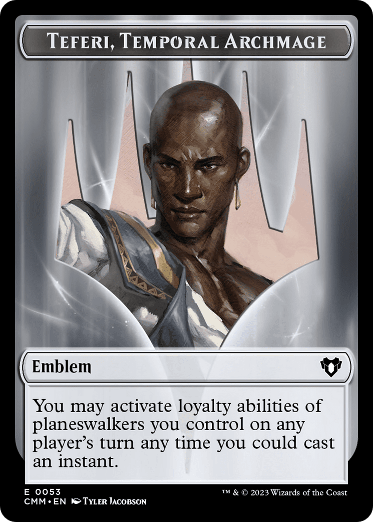 Teferi, Temporal Archmage Emblem [Commander Masters Tokens]