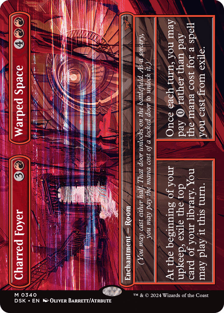 Charred Foyer // Warped Space (Borderless) [Duskmourn: House of Horror] Foil