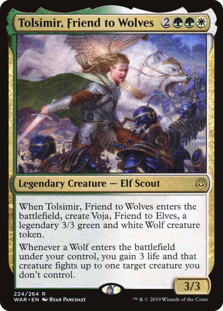 Tolsimir, Friend to Wolves (Promo Pack) [War of the Spark Promos] Foil