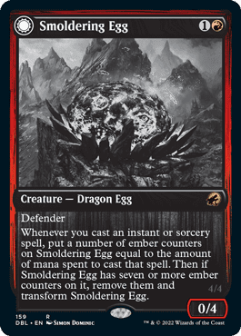 Smoldering Egg // Ashmouth Dragon [Innistrad: Double Feature] Foil