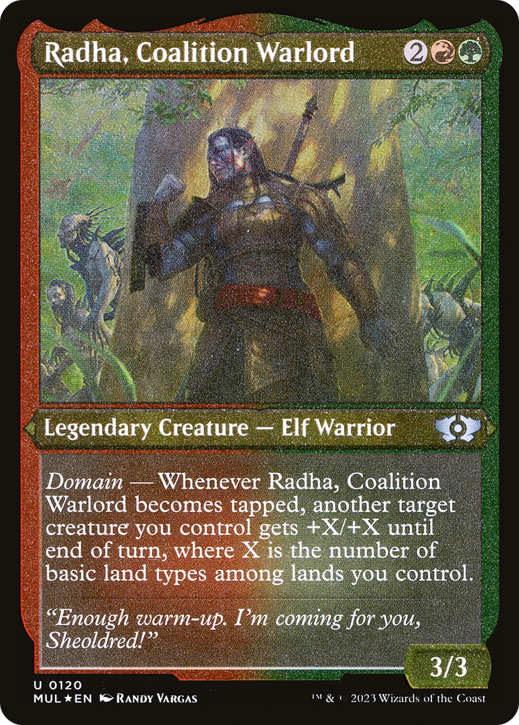 Radha, Coalition Warlord (Foil Etched) |  Foil (120) [Multiverse Legends]