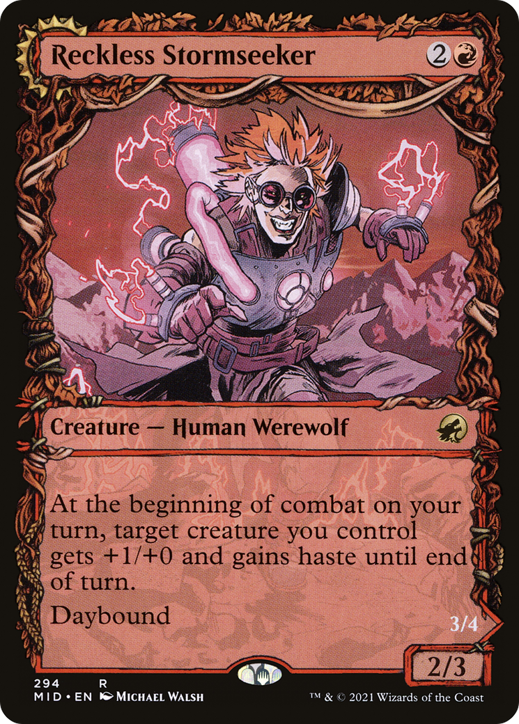 Reckless Stormseeker // Storm-Charged Slasher (Showcase Equinox) [Innistrad: Midnight Hunt] Foil