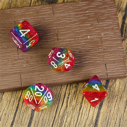 RPG Dice | Glitter Rainbow Pride | Set of 7