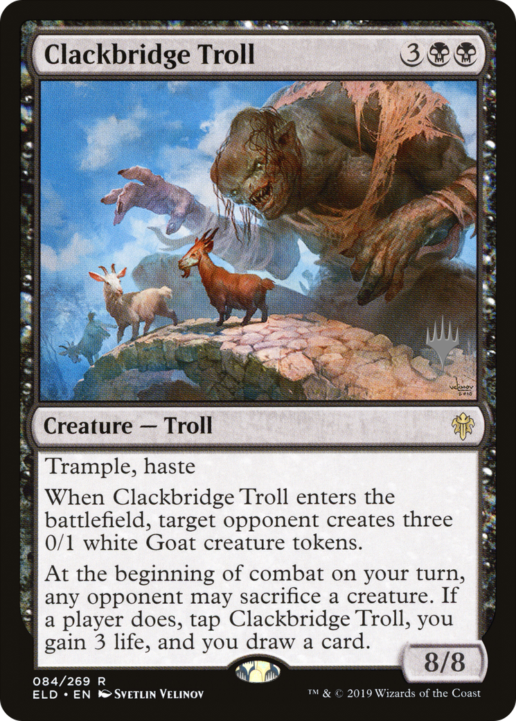 Clackbridge Troll (Promo Pack) [Throne of Eldraine Promos] Foil