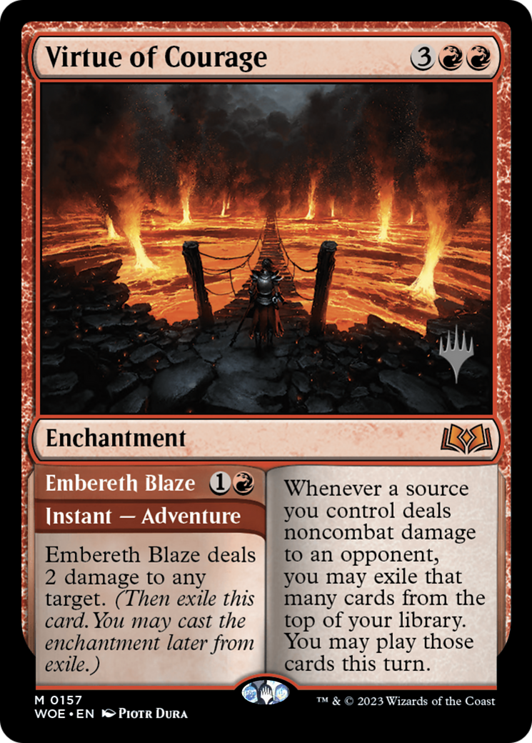 Virtue of Courage //Embereth Blaze (Promo Pack) [Wilds of Eldraine Promos] Foil
