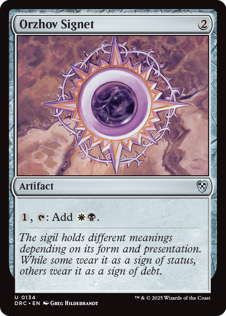 Orzhov Signet (-134) [Commander: Aetherdrift]