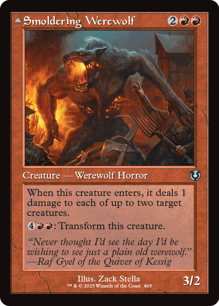 Smoldering Werewolf (Retro Frame) (-465) [Innistrad Remastered]  Foil