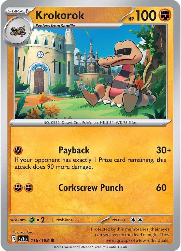 Krokorok 116- SV01 Scarlet & Violet Base Set Reverse Holofoil