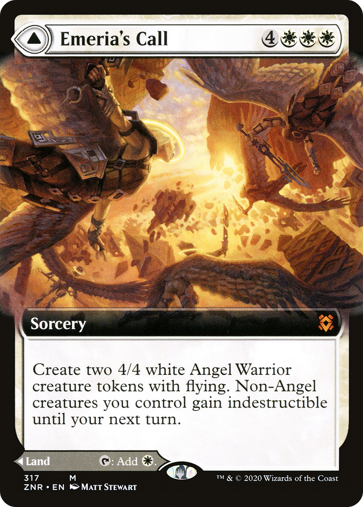 Emeria's Call // Emeria, Shattered Skyclave (Extended Art) [Zendikar Rising] Foil