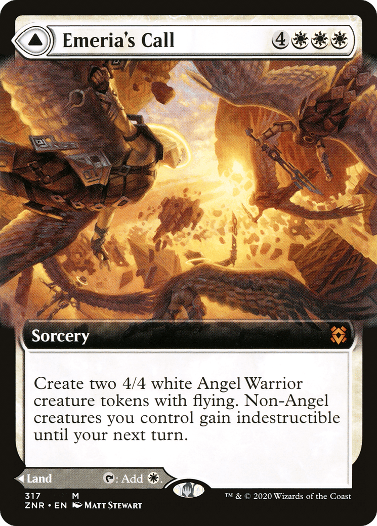 Emeria's Call // Emeria, Shattered Skyclave (Extended Art) [Zendikar Rising] Foil