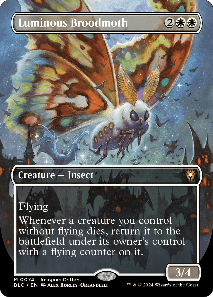 Luminous Broodmoth (Borderless) [Bloomburrow Commander] Foil