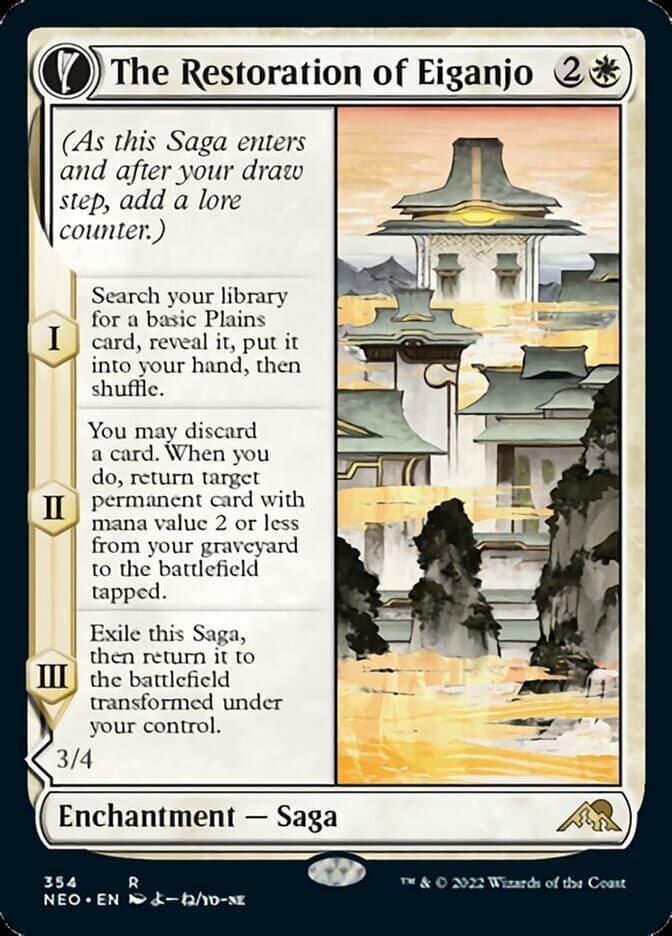 The Restoration of Eiganjo // Architect of Restoration (Showcase Soft Glow) [Kamigawa: Neon Dynasty] Foil