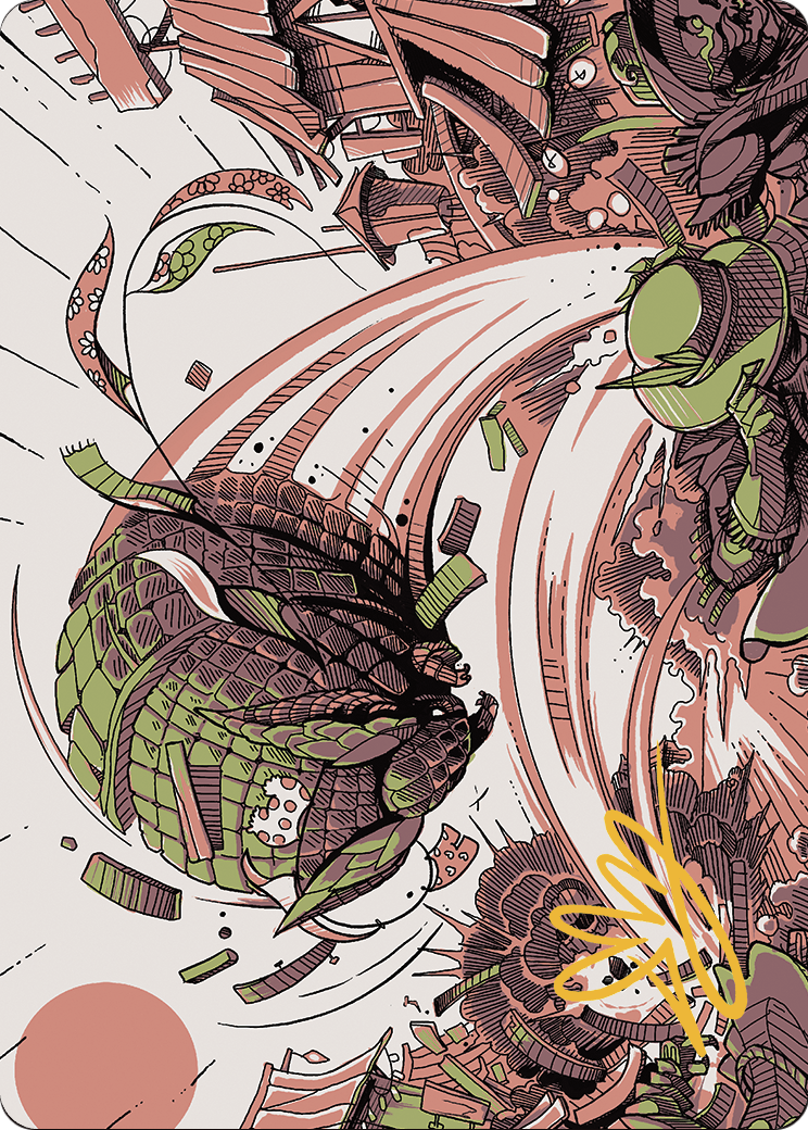 Savage Smash // Savage Smash (AOTJ-047) - Outlaws of Thunder Junction Art Series (Borderless) Foil