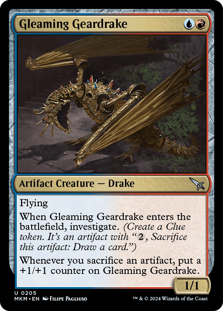 Gleaming Geardrake [Murders at Karlov Manor] Foil