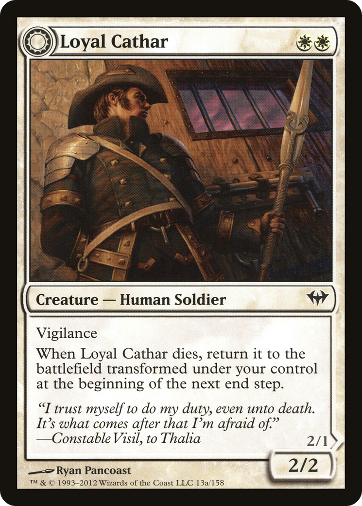 Loyal Cathar // Unhallowed Cathar [Dark Ascension] Foil
